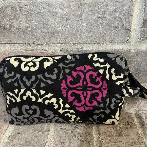 Vera Bradley Black and Pink Cosmetic Bag - Picture 2 of 8